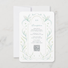 Green Leaves Wedding Receptie Enclosure Kaart