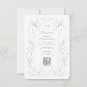 Green Leaves Wedding Receptie Enclosure Kaart