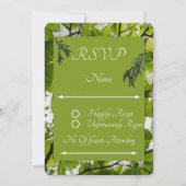 Green Leaves Wedding RSVP Response Kaart (Voorkant)