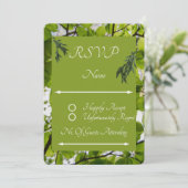 Green Leaves Wedding RSVP Response Kaart (Staand voorkant)