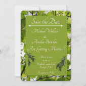 Green Leaves Wedding Save the Date Kaart (Voorkant)