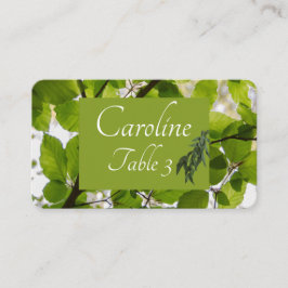 Green Leaves Wedding Standaard Place Card Plaatskaartje