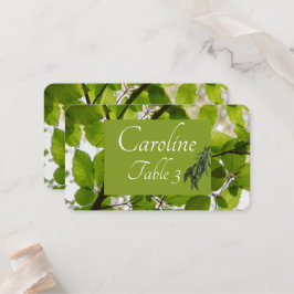 Green Leaves Wedding Standaard Place Card Plaatskaartje