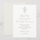 green leaves white cross thank you card kaart (Voorkant / Achterkant)