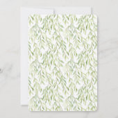 Green Leaves White Floral Love Bunny Wedding Kaart (Achterkant)