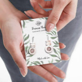 Green Leaves White Jewelry Earring Display Kaart Visitekaartje