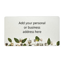 Green Leaves White Jingle Bells Shipping Label