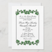 Green Leaves White Wedding Invitation Kaart (Voorkant)