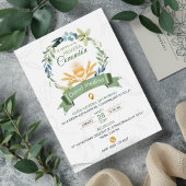 Green Leaves Wreath First Holy Communion Catholic Kaart