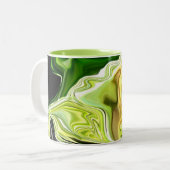 Green Leek Abstracte koffie mok ~! (Voorkant links)