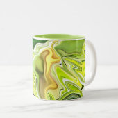 Green Leek Abstracte koffie mok ~! (Voorkant rechts)