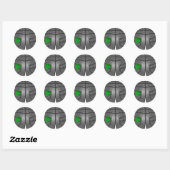 Green left Hanky Ronde Sticker (Vel)