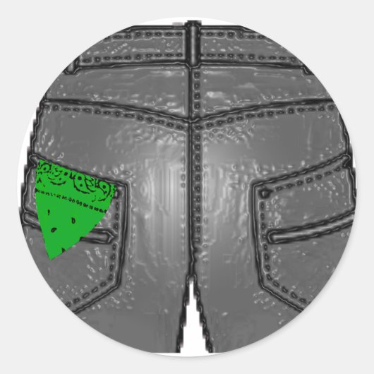 Green left Hanky Ronde Sticker (Voorkant)