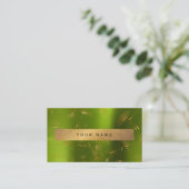Green Lemon Gold Grungy Dandelion Confetti Vip Visitekaartje (Staand voorkant)