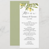 Green | Lemons en Leaves Boho chic Wedding Kaart (Voorkant / Achterkant)