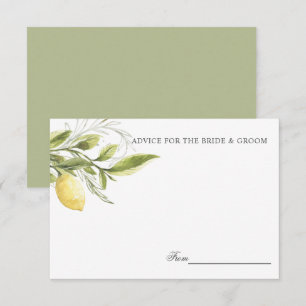 Green Lemons en wint Wedding Advice of recept Kaart