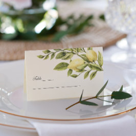 Green | Lemons Leaves elegant Wedding Visitekaartje