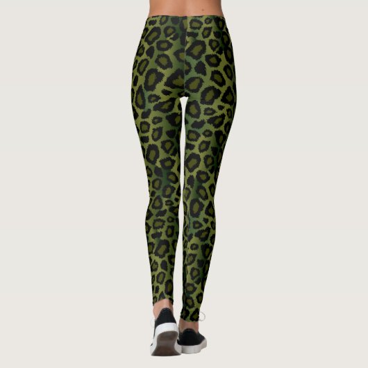 Green Leopard Animal Print Leggings (Achterkant)