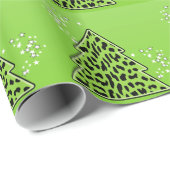 Green Leopard Cheetah kerstboom Cadeaupapier (Rol Hoek)