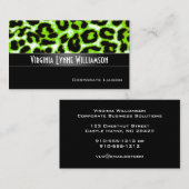 Green Leopard Modern Professional Visitekaartje (Voorkant / Achterkant)