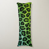 Green Leopard Print Body Pillow Lichaamskussen (Voorkant Verticaal)