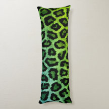 Green Leopard Print Body Pillow