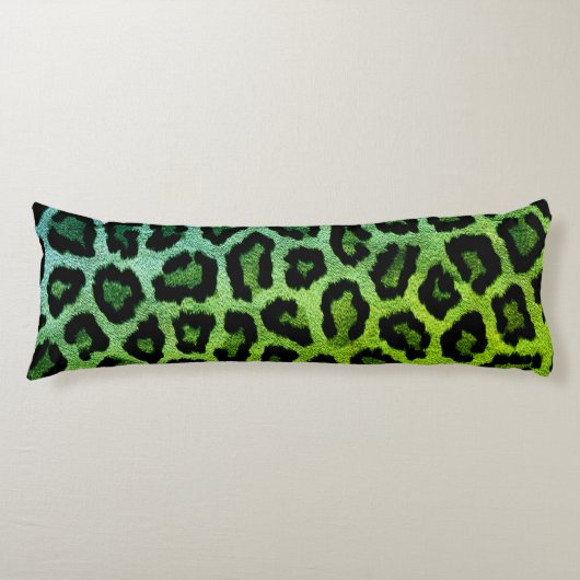 Green Leopard Print Body Pillow Lichaamskussen (Voorkant)