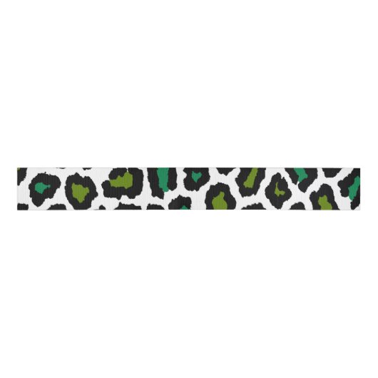 Green Leopard Print Grosgrain Lint (Voorkant)