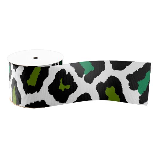 Green Leopard Print Grosgrain Lint (Spoel)