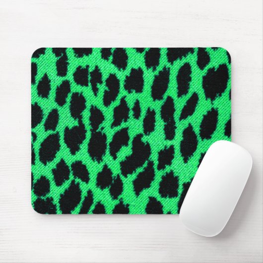 Green Leopard Print Muismat (Met muis)