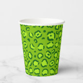 Green Leopard Print Papieren Bekers (Achterkant)