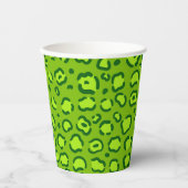 Green Leopard Print Papieren Bekers (Voorkant)