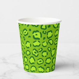 Green Leopard Print Papieren Bekers