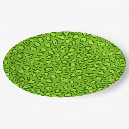 Green Leopard Print Papieren Bordje (Gekanteld)