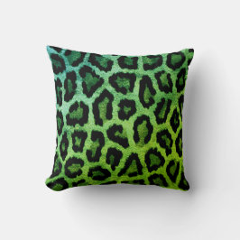 Green Leopard Print Sierkussen