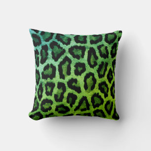 Green Leopard Print Sierkussen