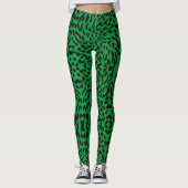 Green Leopard Safari Print Leggings (Voorkant)