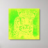 Green Leopard Wrapped Canvas Afdruk (Voorkant)