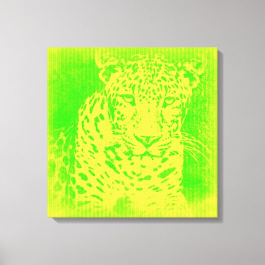 Green Leopard  Wrapped Canvas Afdruk (Voorkant)