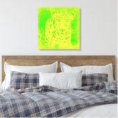 Green Leopard  Wrapped Canvas Afdruk (Insitu (Slaapkamer))