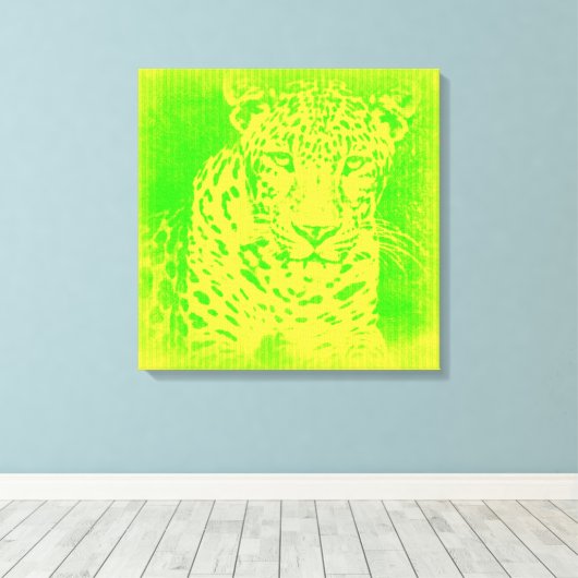 Green Leopard Wrapped Canvas Afdruk (Insitu (Houten vloer))