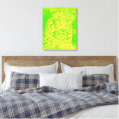 Green Leopard Wrapped Canvas Afdruk (Insitu (Slaapkamer))