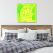 Green Leopard  Wrapped Canvas Afdruk (Insitu (Slaapkamer))