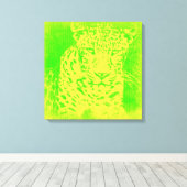 Green Leopard  Wrapped Canvas Afdruk (Insitu (Houten vloer))