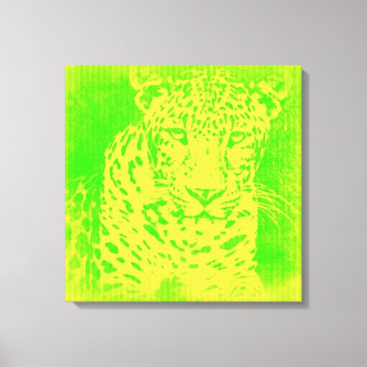 Green Leopard  Wrapped Canvas Afdruk (Voorkant)