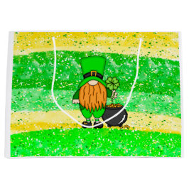 Green Leprechaun Gnome met Shamrock Groot Cadeauzakje