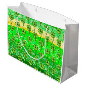 Green Leprechaun Gnome met Shamrock Groot Cadeauzakje (Achterkant Gekanteld)