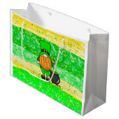 Green Leprechaun Gnome met Shamrock Groot Cadeauzakje (Voorkant Gekanteld)