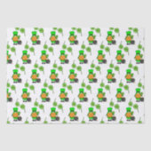 Green Leprechaun Gnome met Shamrock Tissuepapier (Voorkant)