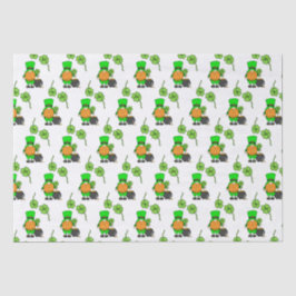 Green Leprechaun Gnome met Shamrock Tissuepapier
